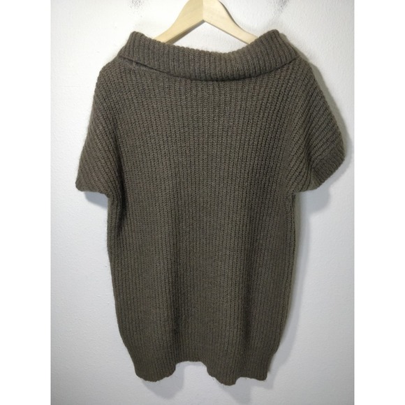 3/$20 Zara Brown Mohair Wool Blend Knit Off Shoulder Sweater Tunic M - Picture 4 of 7